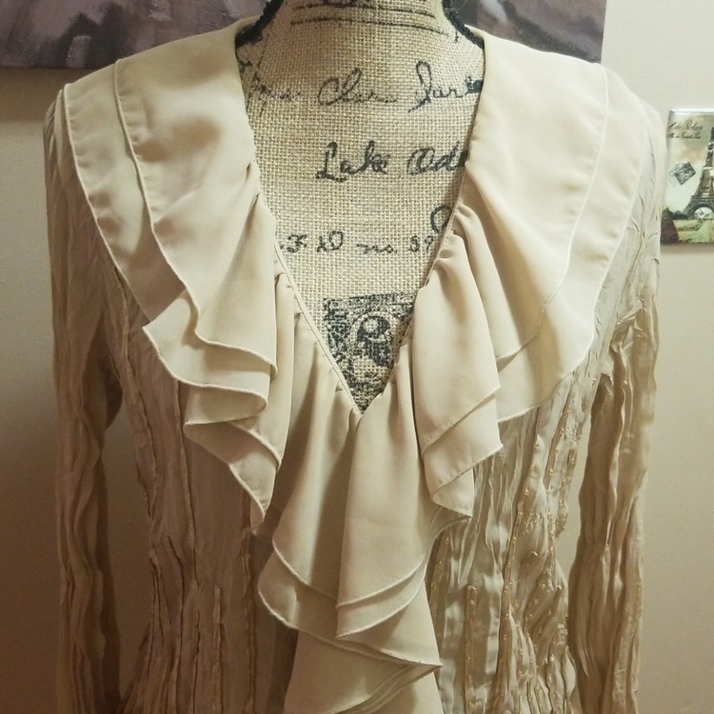 Vintage Beaded Flowy Blouse MEDIUM - Picture 2 of 7